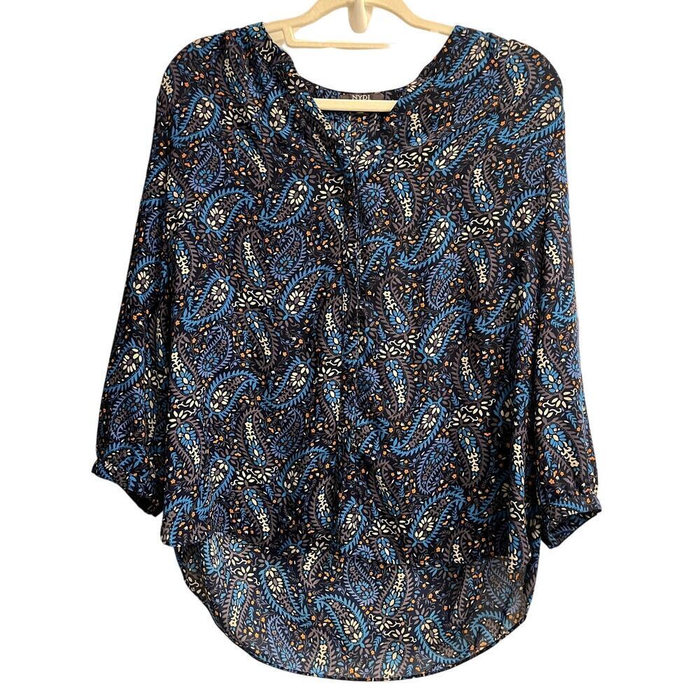 Not Your Daughters Jeans NYDJ Size Small S Paisley Flowy Peasant Top